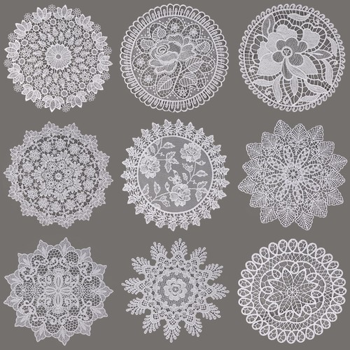 White lace doilies inch - white,