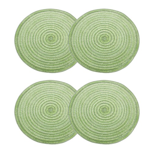 4pcs round braided placemats - braided,