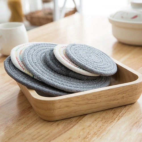 Pcs round woven coasters - woven,
