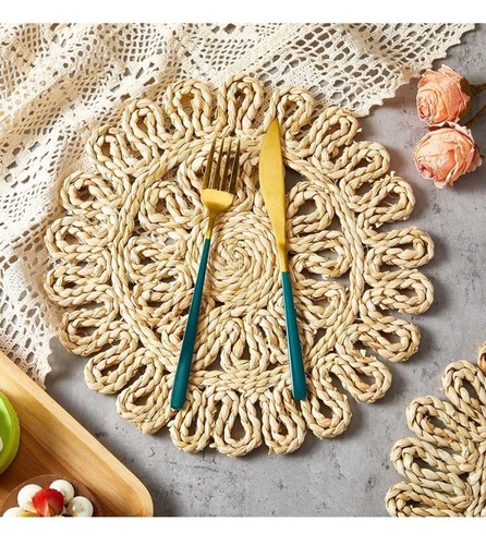 Round woven placemats for - woven,