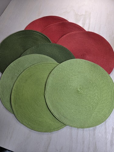 Round braided placemats set - placemats, of