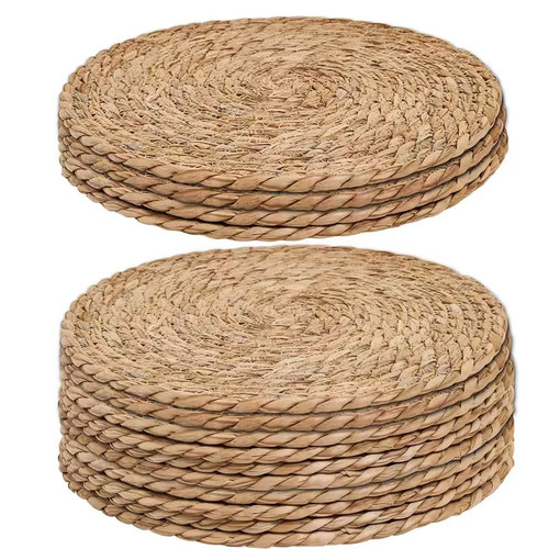 Round woven rattan placemats - round,