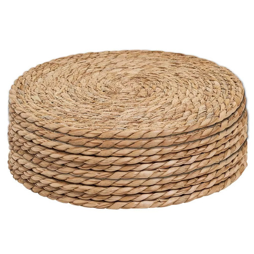 Round woven rattan placemats - round,