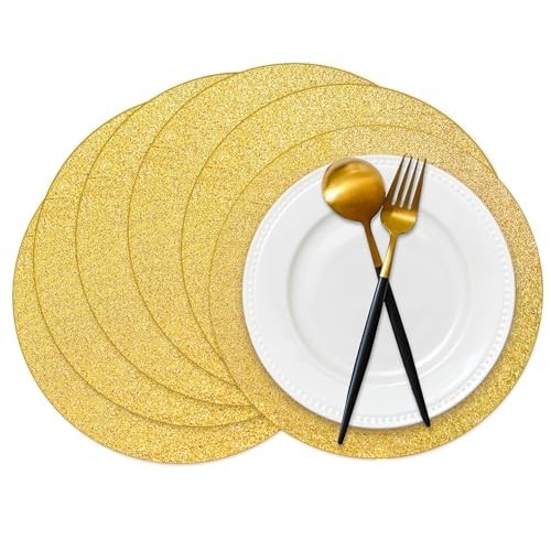 Round gold glitter - round, paper