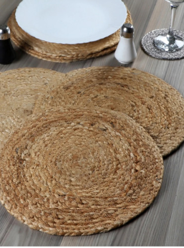 Tablemats round jute place - tablemats,