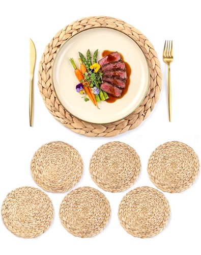 Inch round woven - woven, placemats